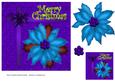Vibrant Christmas Poinsettia in Purple and Blue
