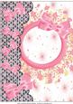 Pink Bows and Flowers with Dotty Edge Card Base