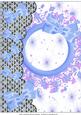 Blue Bows and Flowers with Dotty Edge Card Base