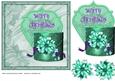Merry Christmas Poinsettia Box in Green
