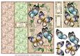 Butterflies & Roses Dl No Hole Foldback Card - Cream