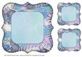 Floral Bracket Frame Background and Tags - Blue and Lilac