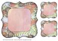 Floral Bracket Frame Background and Tags - Peach and Lemon