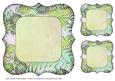 Floral Bracket Frame Background and Tags - Lemon and Green