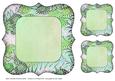 Floral Bracket Frame Background and Tags - Green and Green