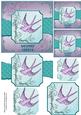 Birthday Tweets Purple Aqua - Torn Strip Square