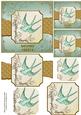 Birthday Tweets Gold Green - Torn Strip Square