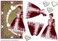 Special Occasion Red Rose Dress Shaped Card