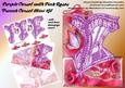 French Corset Minikit - Purple Corset with Pink Roses