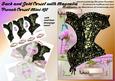 French Corset Minikit - Black & Gold Corset with Magnolia
