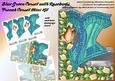 French Corset Minikit - Blue Green Corset with Rosebuds