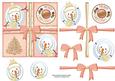 Peachy Snowman Ribbon Wrapped Gift Step by Step