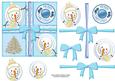 Ice Blue Snowman Ribbon Wrapped Gift Step by Step