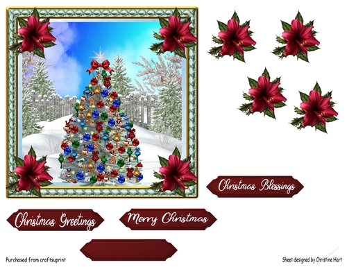 Christmas Greetings Red Amaryllis Topper