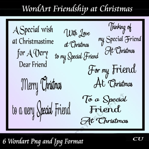 Wordart Friendship at Christmas