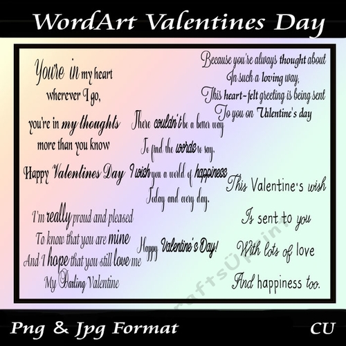 Wordart Valentines Day