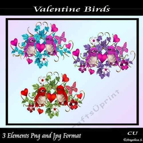 Valentine Birds Png and Jpeg
