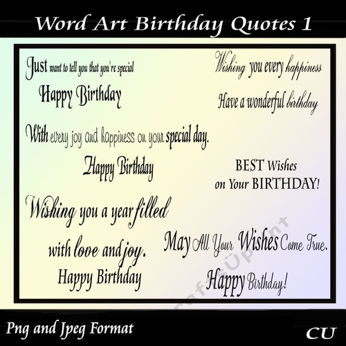 Word Art Birthday Quotes 1