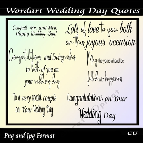 Wordart Wedding Day Quotes