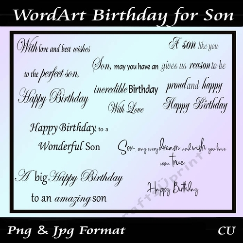Wordart Birthday for Son