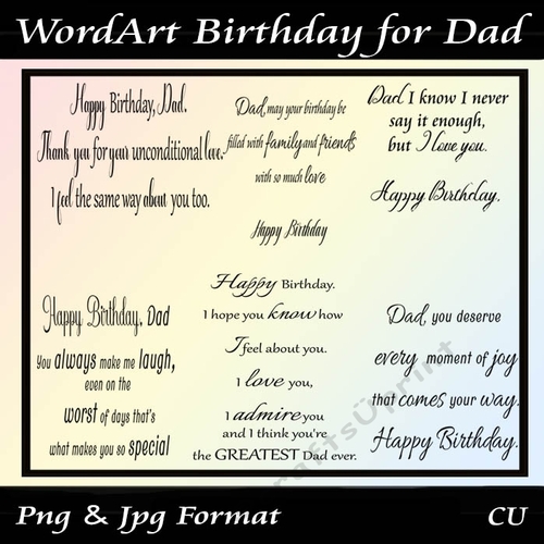 Wordart Birthday for Dad