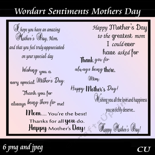 Wordart Sentiments Mothers Day