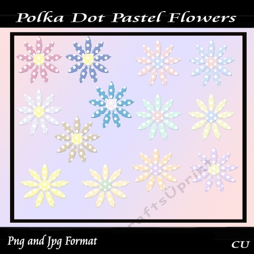 Polka Dot Pastel Flowers