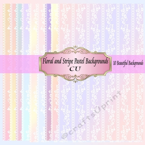Floral and Stripe Pastel Backgrounds