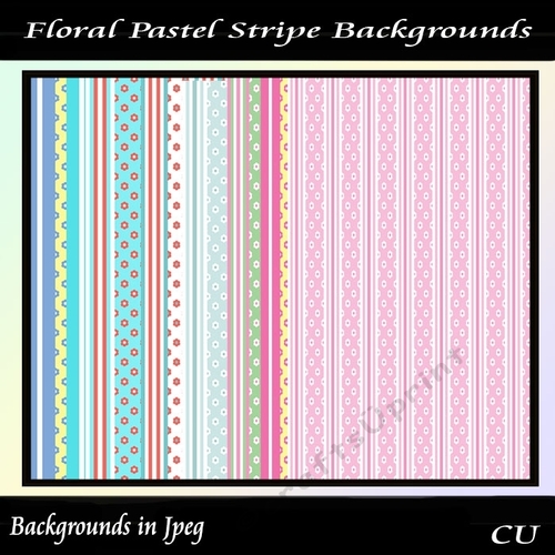 Floral Pastel Stripe Backgrounds