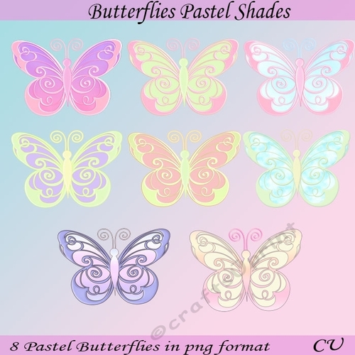 Butterflies Pastel Shades