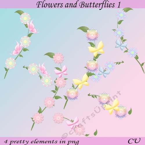 Flowers and Butterflies 1 