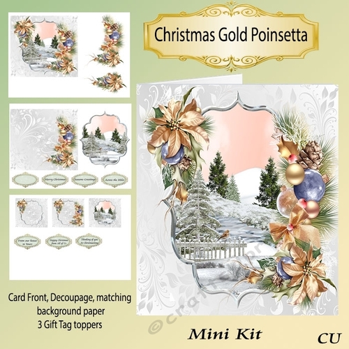 Christmas Gold Poinsetta Mini Kit
