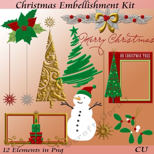 Christmas Embellishment Kit Png