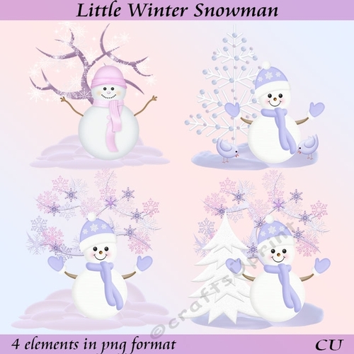 Little Winter Snowman Png Scene