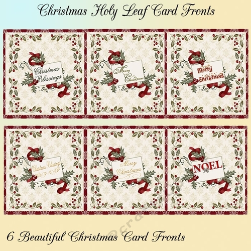 Christmas Holy Leaf card Fronts Bumper Kit
