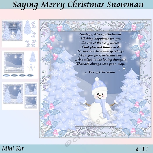 Saying Merry Christmas Snowman Mini Kit
