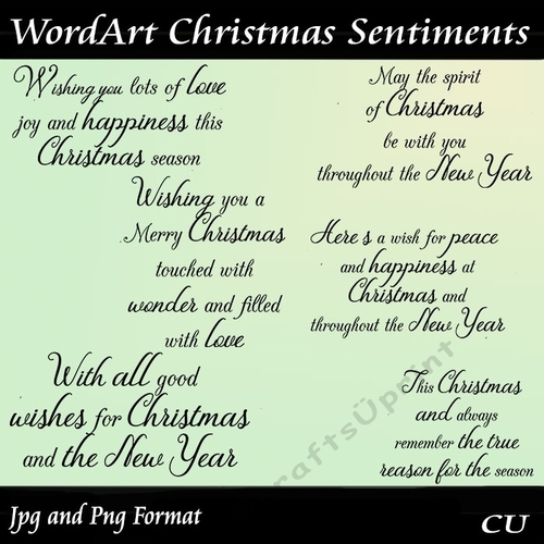 Wordart Christmas Sentiments