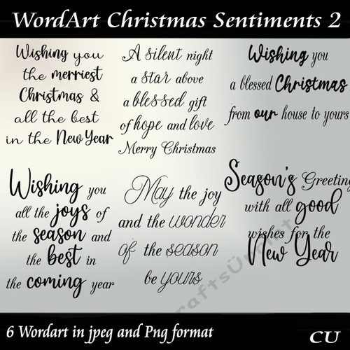 WordArt Christmas Sentiments 2