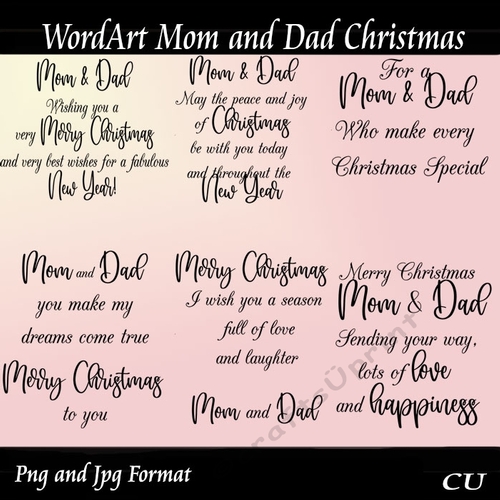 WordArt Mom and Dad Christmas