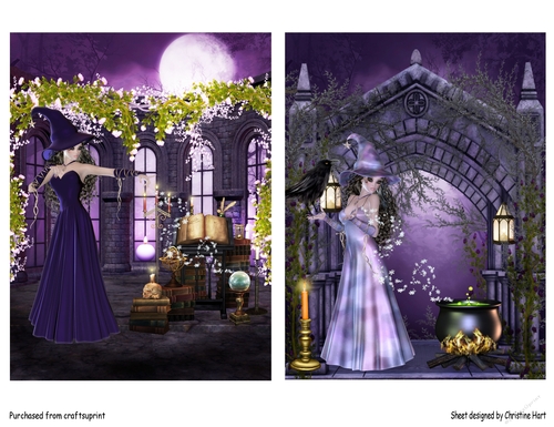 Magical Purple Night 2 Card Toppers