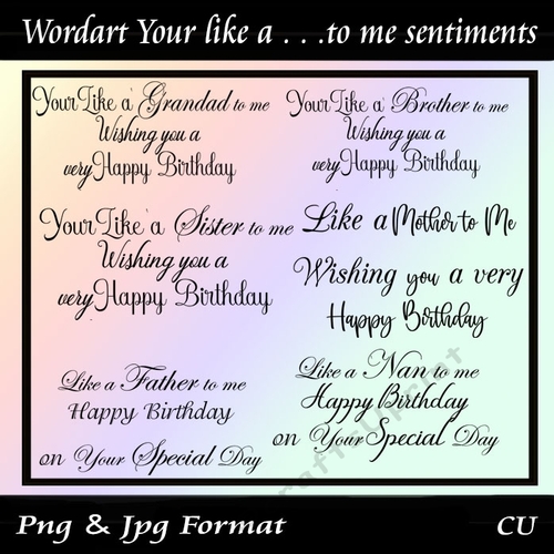 Wordart Your Like a . . . to me sentiments