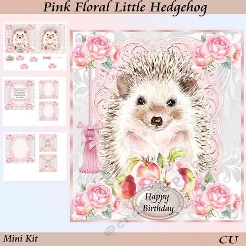 Pink Floral Little Hedgehog Mini Kit