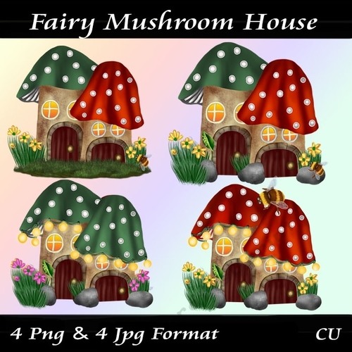 Fairy Mushroom Houses Png