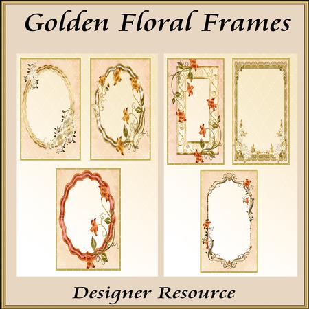 Golden Floral Frames