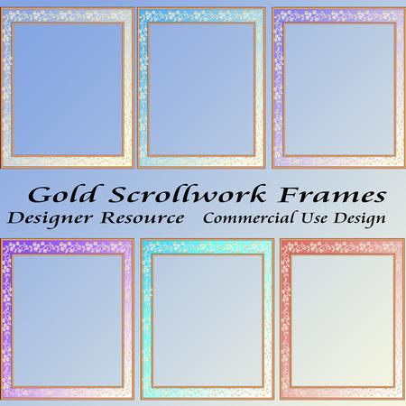Gold Scrollwork Frames Png