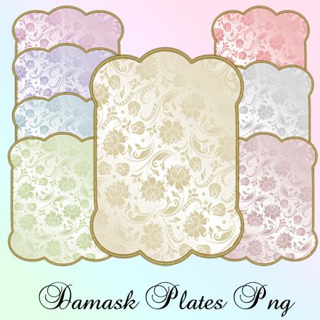 Damask Plates Png