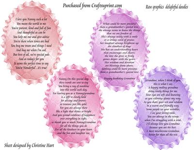 Verses for Cards Nanny/grandma