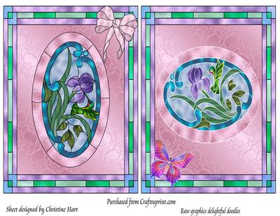Butterfly and Bows Stained Glass