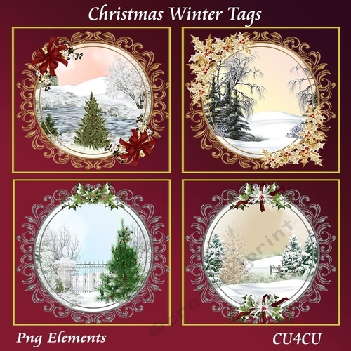 Christmas Winter Tags