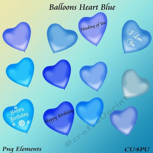 Balloons Heart Blue